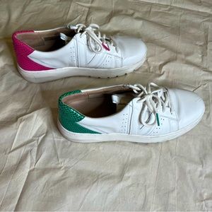 Vionic White Sneakers, Pink and Green Size 9